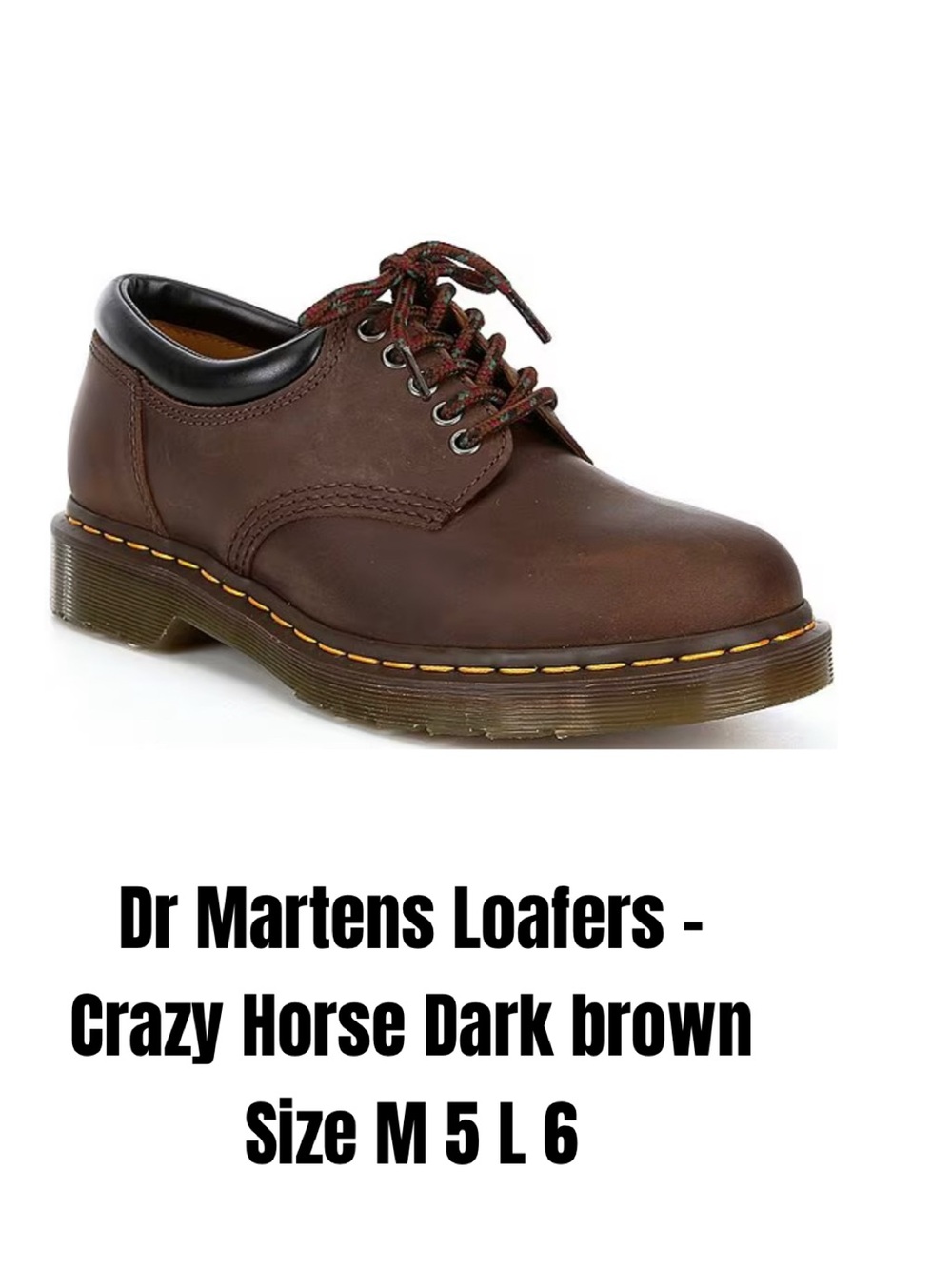 Dr Martens Loafers - Crazy Horse Dark brown Size M 5 L 6